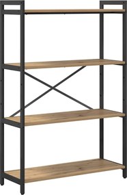 vidaXL Raft pentru cărți Stejar Artizanal 80 x 30 x 120 cm