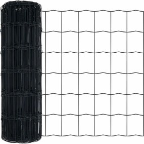 vidaXL Gard Euro Gri 0.4 x 25 m Fier acoperit cu PVC