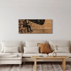 Tablou - Barbat cu biciclete stil Bansky (120x50 cm)