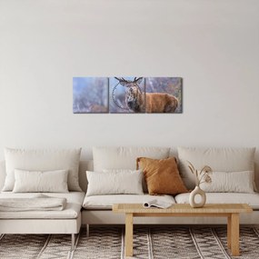 Tablou - Cerb în peisaj (cu ceas) (90x30 cm)