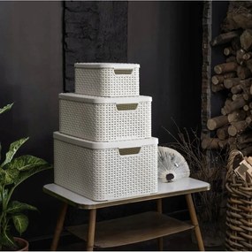 Cutie de depozitare crem din plastic cu capac 33x44,5x25 cm Style – Curver