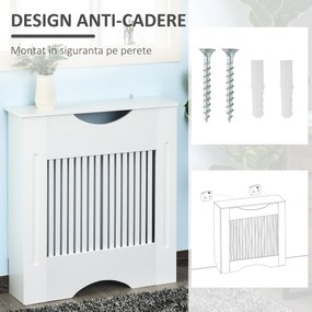 HOMCOM Capac Radiator MDF Alb cu Blat Design Sigur Anti-Inclinare 78x19x82 cm pentru Living si Dormitor | Aosom Romania