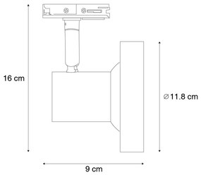 Spot de șină modern monofazat negru AR111 - Jeany