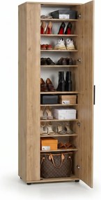 Pantofar Adore Porto, 2 usi reversibile cu oglinda, 10 rafturi, capacitate 28 perechi, 60 x 187 x 36 cm
