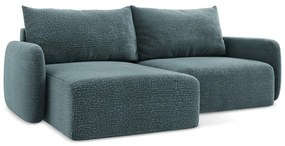 Colțar turcoaz extensibil/cu spațiu de depozitare (cu colț pe partea stângă) Kalena – Makamii