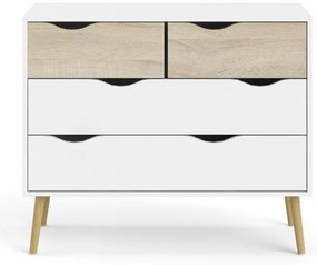 Comoda alba OSLO 75395 cu 4 sertare
