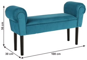 Bancă,catifea Velvet, turcoaz/negru, BURDA