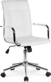 Scaun de birou PORTO 2, alb, piele ecologica, 53x57x97/107 cm