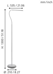 Eglo 96436 - Lampadar LED LAROA LED/4,5W/230V alb