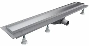 Set rigola pentru dus cu capac faiantabil Omnires Lowfix 90 cm argintiu
