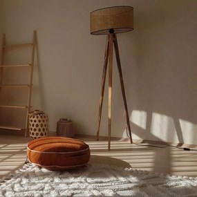 Lampadar corp lemn  textil,nuc- bej, Homs, 153 cm,40006