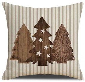 Husa de pernă de Craciun WOODEN TREES 45x45 cm, bej
