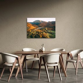 Tablou pe sticlă cu pod în valea din Scoția (70x50 cm)