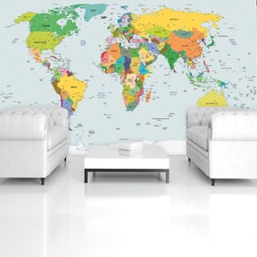 Fototapet - Harta lumii - țările (152,5x104 cm), în 8 de alte dimensiuni noi