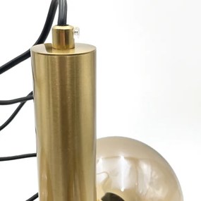 Lustră pe cablu ROLLO 3xE14/5W/230V auriu/bej fumuriu