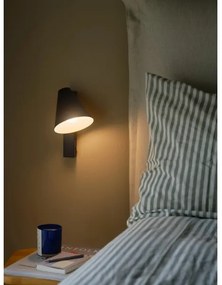 Nordlux - Aplica de perete WILMER cu USB 1xE14/40W/230V, neagră