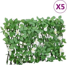 vidaXL Spalier cu iederă artificială extensibil 5 buc. verde 180x30 cm