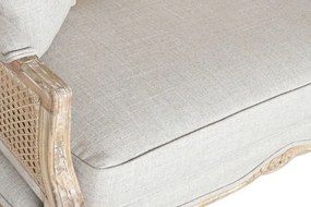 Canapea clasică, stil Louis XV–XVI, din lemn masiv și trestie naturală, Elora 125x58x155 cm