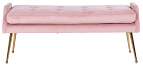 Bancheta Rebel, Lemn Otel inoxidabil Spuma Poliester, roz, 51.5x121.5x45 cm