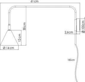 Aplică de perete crem cu alimentare la priză ø 14 cm Zylo – Sollux