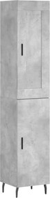 vidaXL Dulap înalt, gri beton, 34,5x34x180 cm, lemn prelucrat