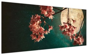 Tablou - Sakura în luna plină (120x50 cm)
