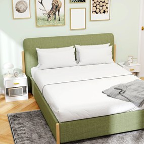 HOMCOM Set de 2 Noptiere Moderne cu Sertar și Raft Deschis din Pal Melaminat, 39x28x41 cm, Alb | Aosom Romania