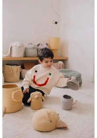 Coș de jucării pentru copii galben din material textil ø 13x15 cm Mini Charlie the Chicken – Lorena Canals