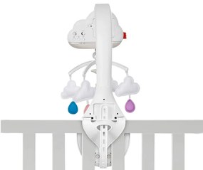 Carusel muzical Fisher-Price Calming Clouds GRP99, Lampa noapte, Nori, Alb