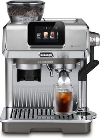 Mașină de espresso DeLonghi EC9455.M La Specialista Touch, 1450 W, 19 bari, 1,7 l, 4 viteze, 5 niveluri de spumare, 15 setări de măcinare, preparare la rece, adaptor pentru boabe, ecran tactil, oțel inoxidabil