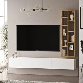 Ansamblu Comoda TV LV9, Stejar / Alb