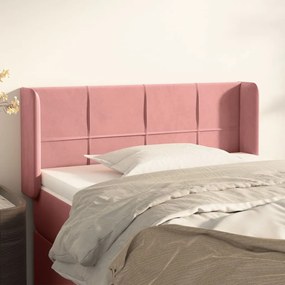 3118815 vidaXL Tăblie de pat cu aripioare roz 103x16x78/88 cm catifea