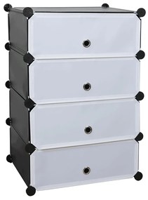 Organizator de pantofi modular, negru / alb, PORET