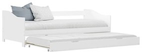 Cadru pat canapea, extensibil, alb, 90 x 200 cm, lemn de pin Alb