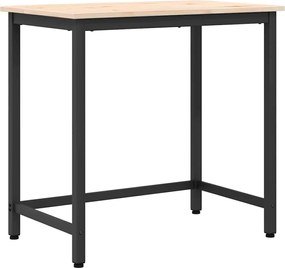 vidaXL masă natural 80 x 50 x 77 cm Lemn ingineresc și oțel