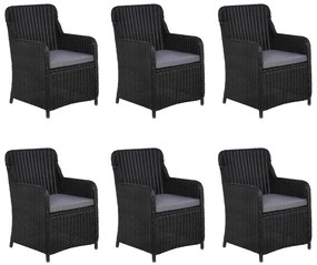 Set mobilier de gradina, 7 piese, negru