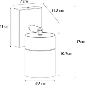 Aplică exterior neagră AR70 reglabilă IP44 - Solo