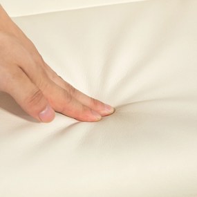 HOMCOM Fotoliu relax cu suport de picioare, spătar inclinabil până la 135°, înveliș sintetic, crem | Aosom Romania