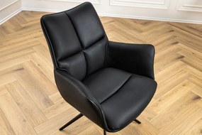 Scaun pivotant modern, Piele Naturala, Negru, PAPILLON