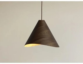 Lampă suspendată din lemn cu cablu 1xE27/60W/230V Ø 33 cm lemn masiv/nuc/lemn de cauciuc