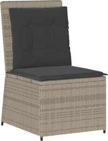 vidaXL Canapea de grădină cu pernă Gri deschis poliratan