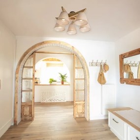 Lustr ANTONIO 5xE14/40W/230V, montaj plafon, stejar