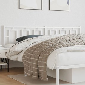 374328 vidaXL Tăblie de pat metalică, alb, 200 cm