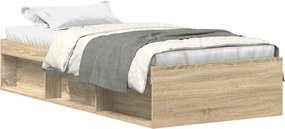 vidaXL Cadru de pat mic single, stejar sonoma, 75x190 cm