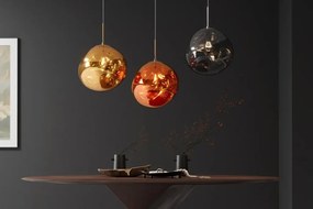 Lustra, Pendul modern cu glob sticla cupru LIQUID DIAMOND 35cm