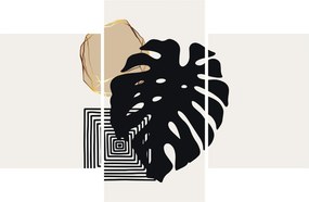 Tablou - Abstracție cu frunze tropicale N⁰2 (90x60 cm)