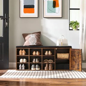 Dulap De Depozitare Pentru Pantofi, Maro Vintage, 110 Cm