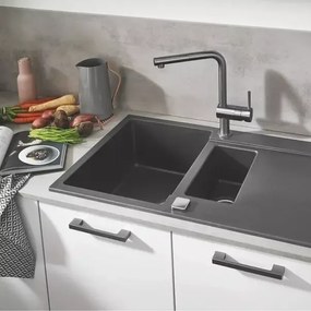 Baterie bucatarie cu dus extractabil Grohe Minta 2 tipuri de jet antracit periat Hard Graphite