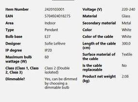 Pendul design modern Navone 40 alb
