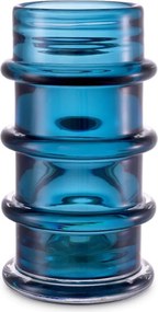 Vas decorativ din sticla design LUX Bloom albastru